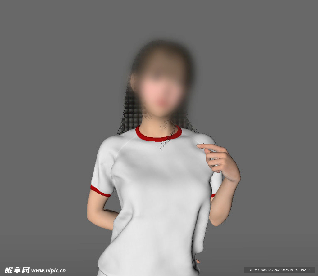 C4D模型小女孩