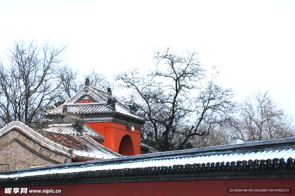 户外冬季复古城墙建筑