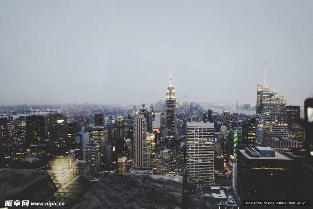 城市 纽约 鸟瞰 地平线 都市