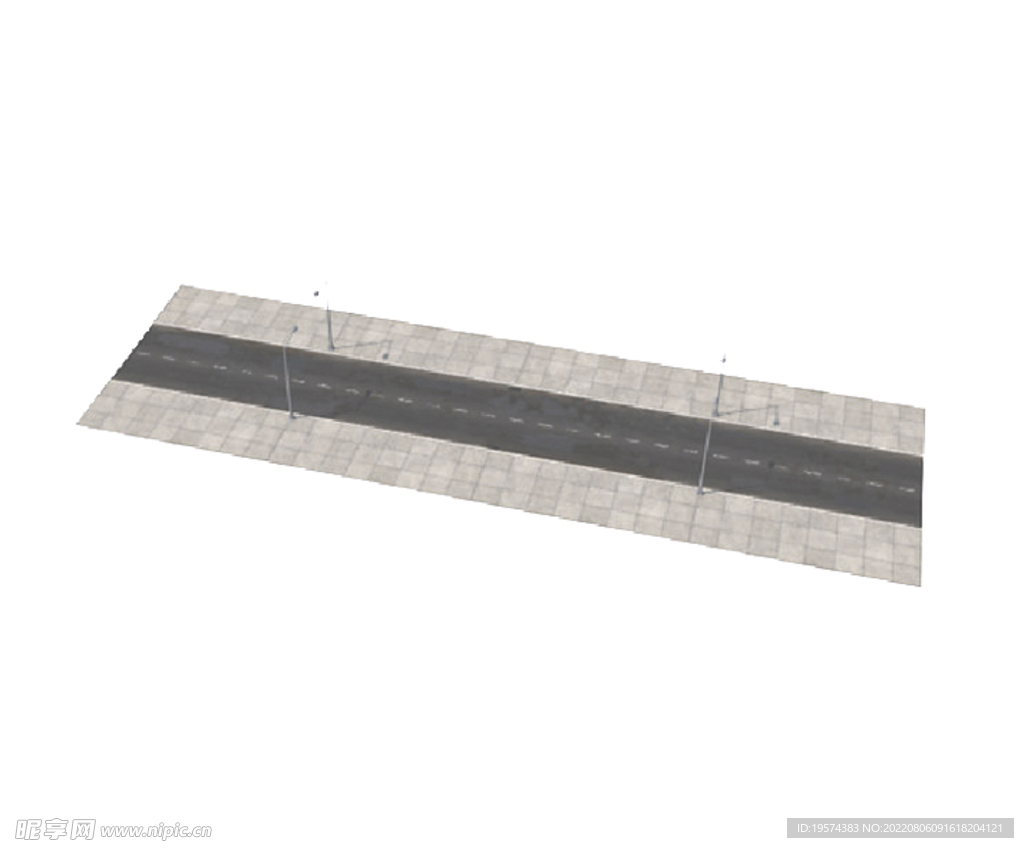 C4D模型 马路 