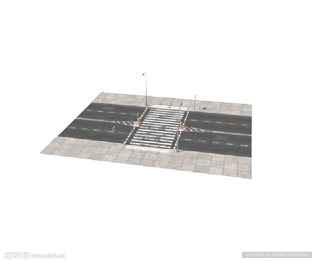C4D模型人行道