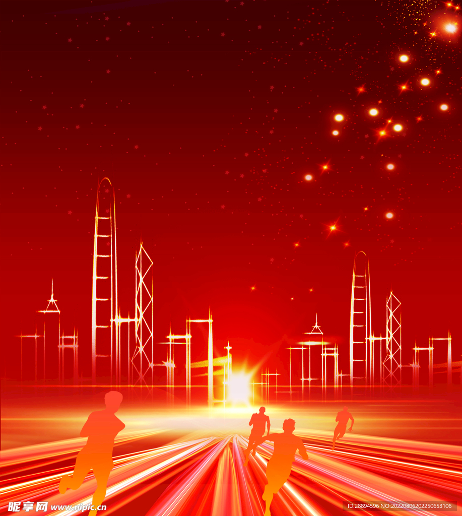 红色展板海报背景