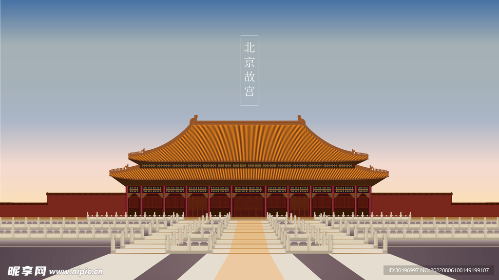 城市地标建筑插画手绘