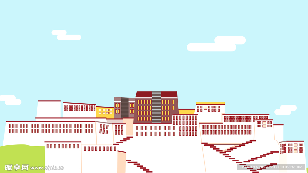 城市地标建筑插画手绘