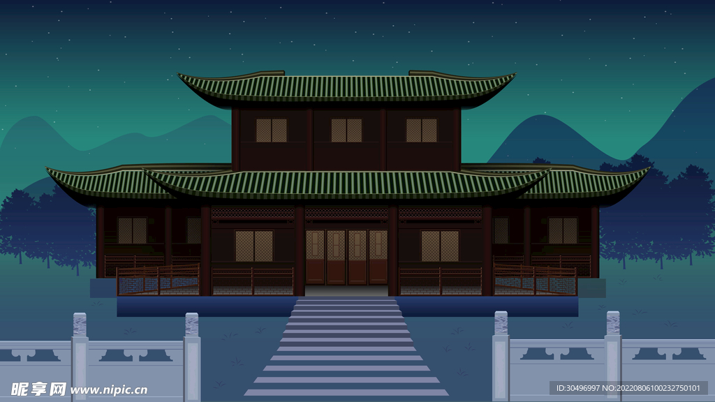 城市地标建筑插画手绘
