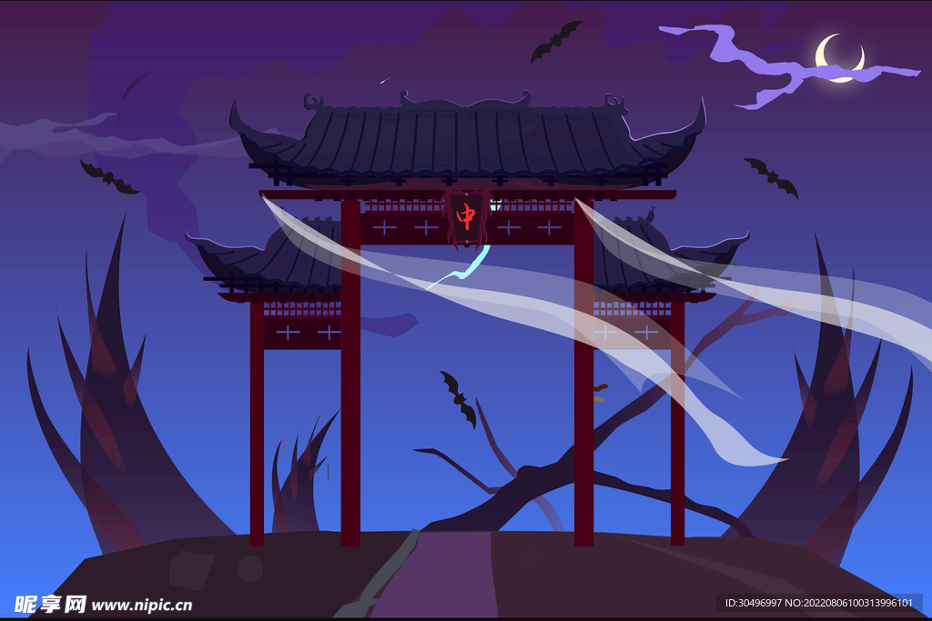 城市地标建筑插画手绘