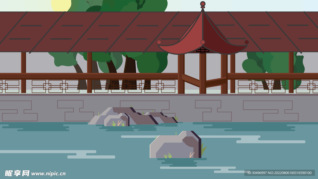 城市地标建筑插画手绘