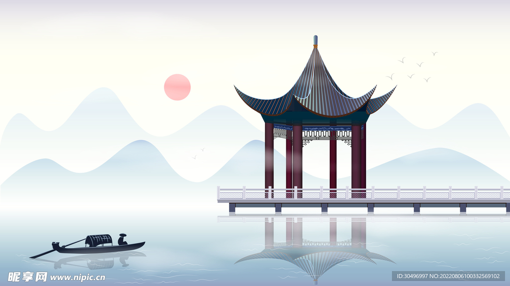 城市地标建筑插画手绘