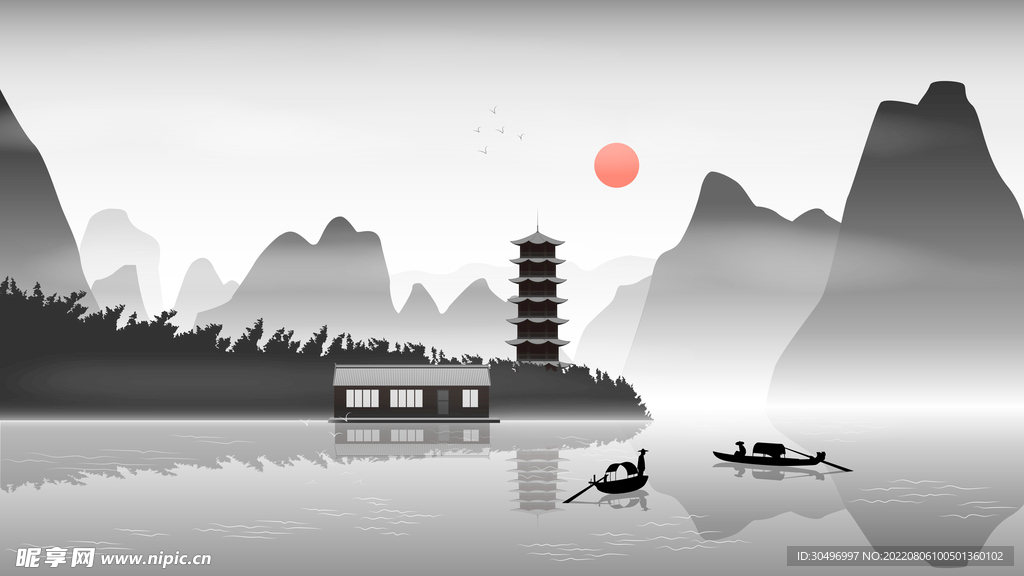 城市地标建筑插画手绘