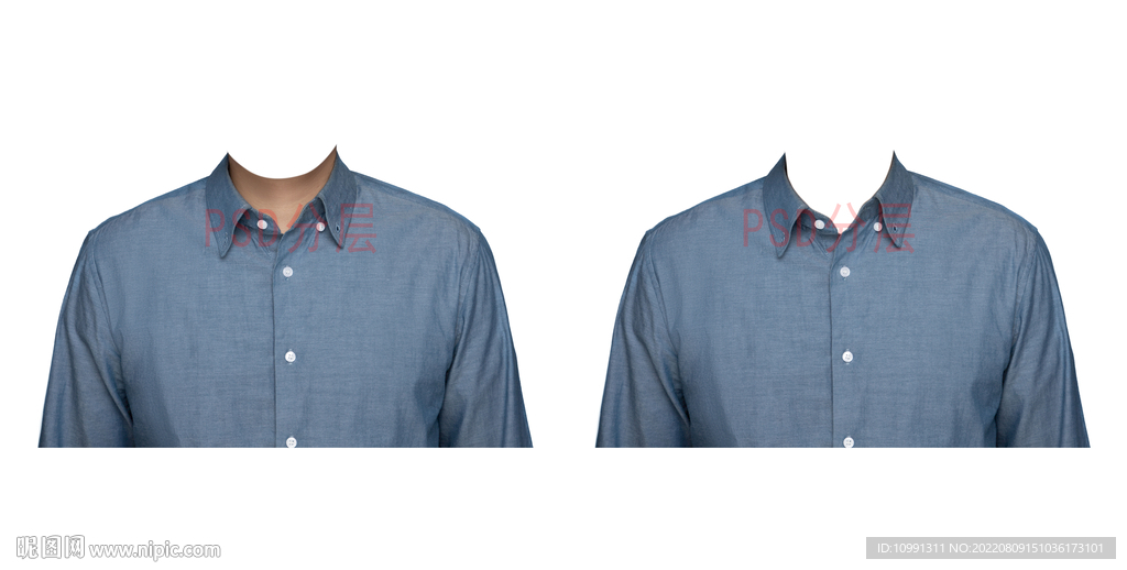男人蓝色衬衫证件照衣服素材