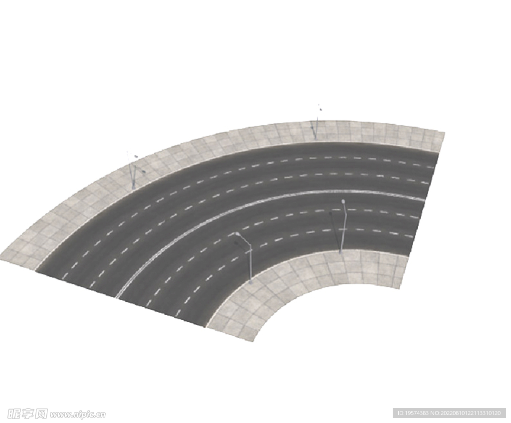 C4D模型弯道