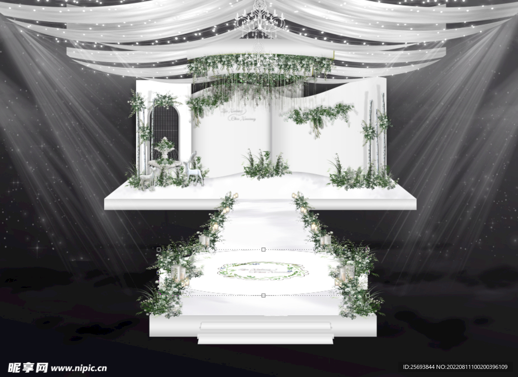 白绿系婚礼效果