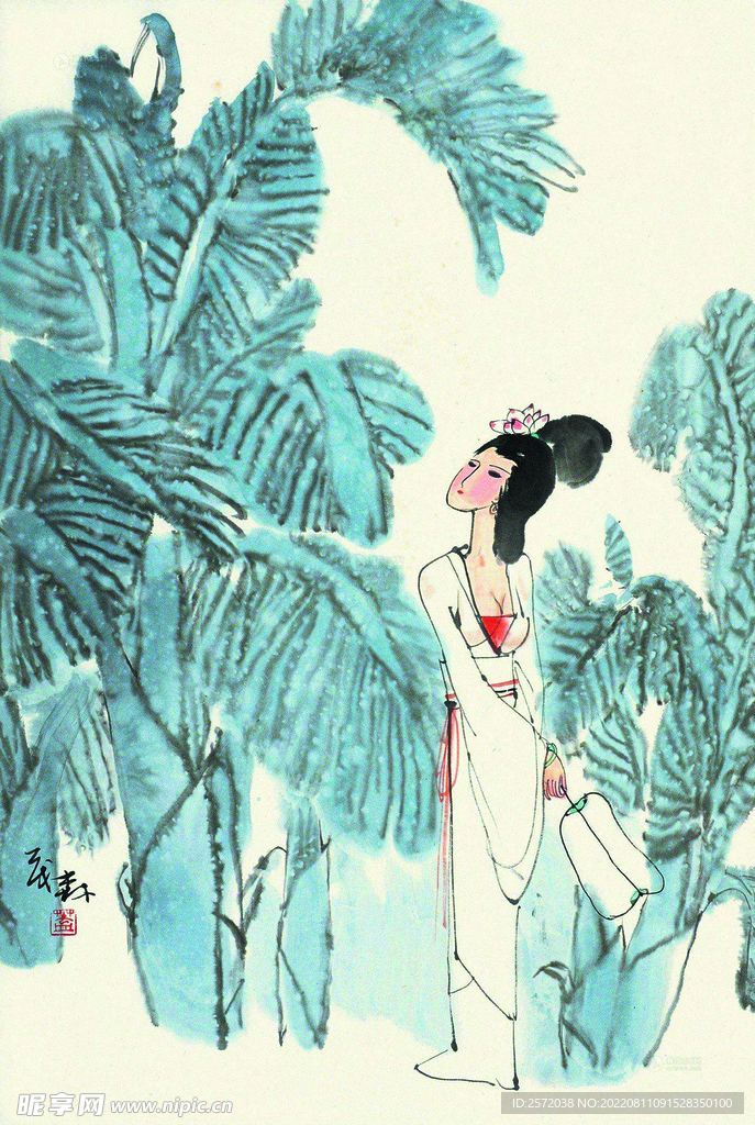 蕉林仕女