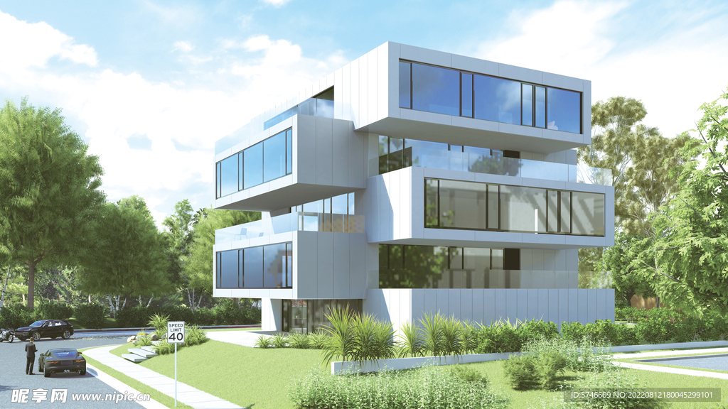 门窗别墅效果图