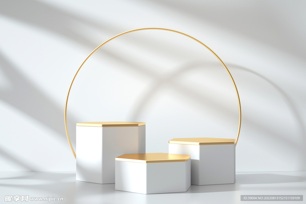 白色背景     方形展台