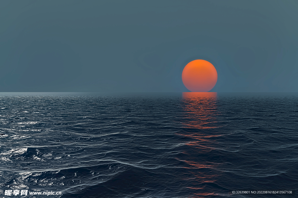 海面夕阳 