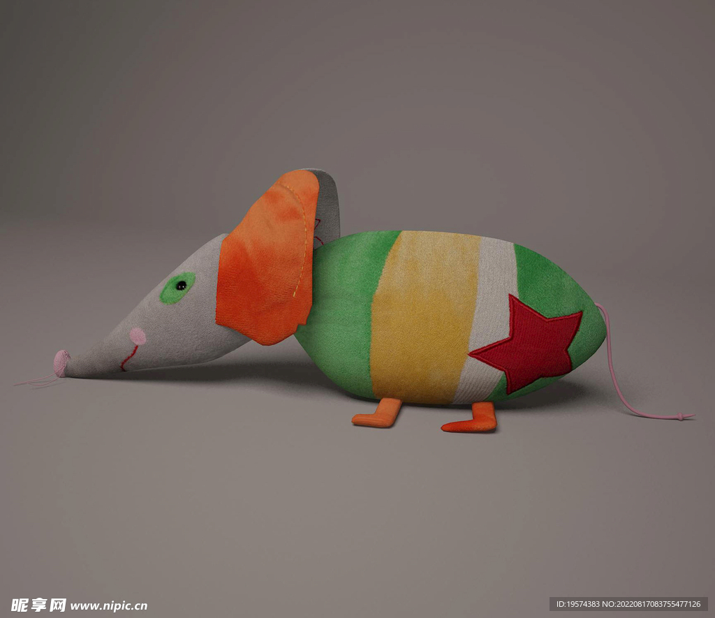 C4D模型毛绒老鼠公仔玩偶