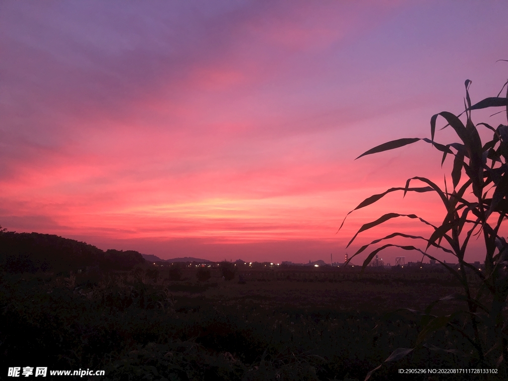 农村夕阳风景风光
