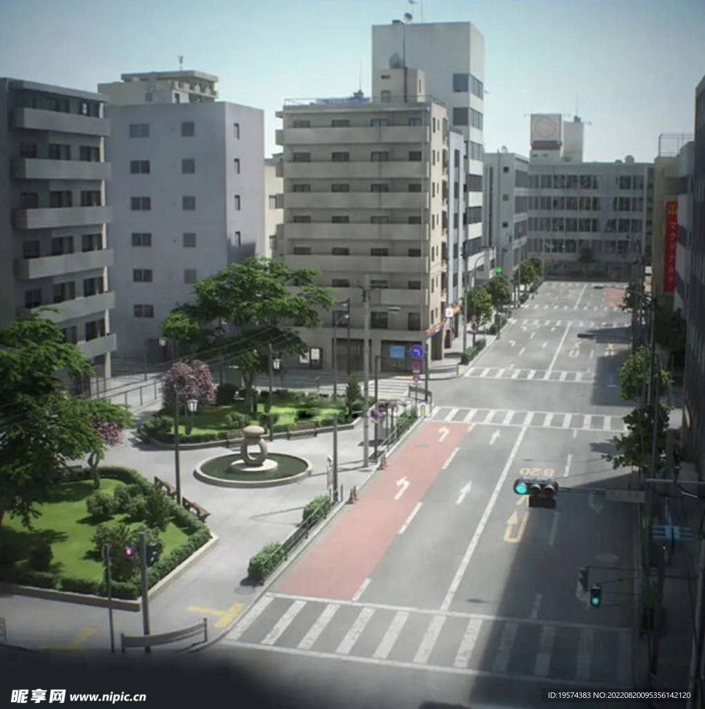 C4D城市大楼街道