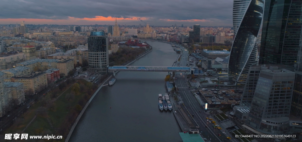 高清航拍外国城市城镇建筑风景