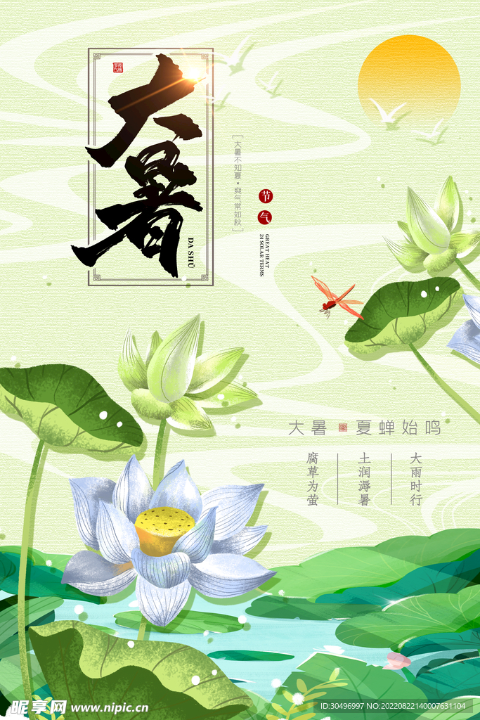 二十四节气大暑海报