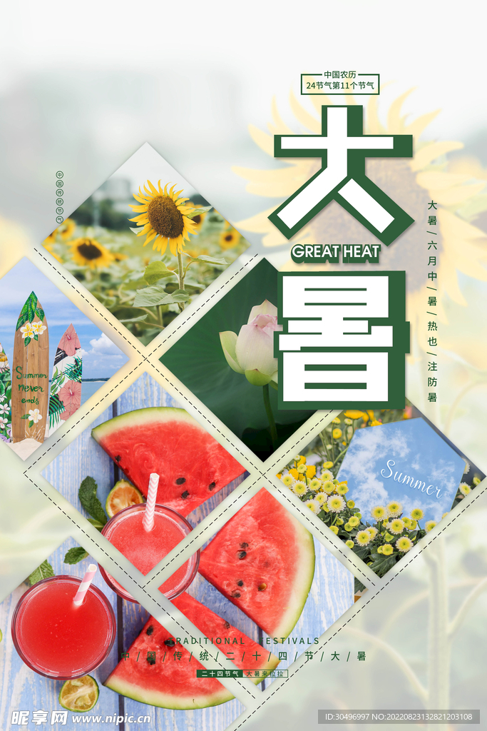 二十四节气大暑海报