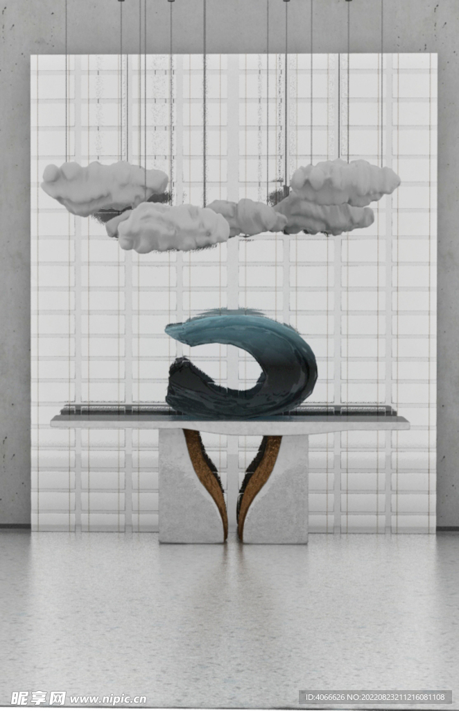 雕塑端景台3d模型