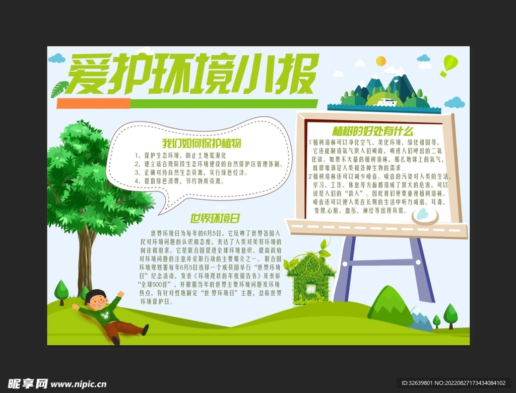 爱护环境手抄报