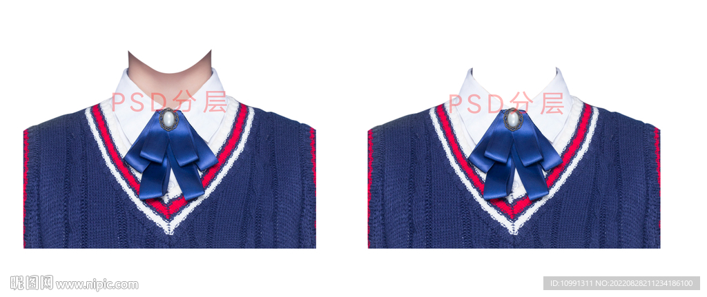 小女孩证件照衣服素材psd