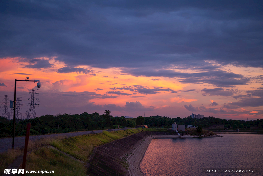 晚霞 夕阳 