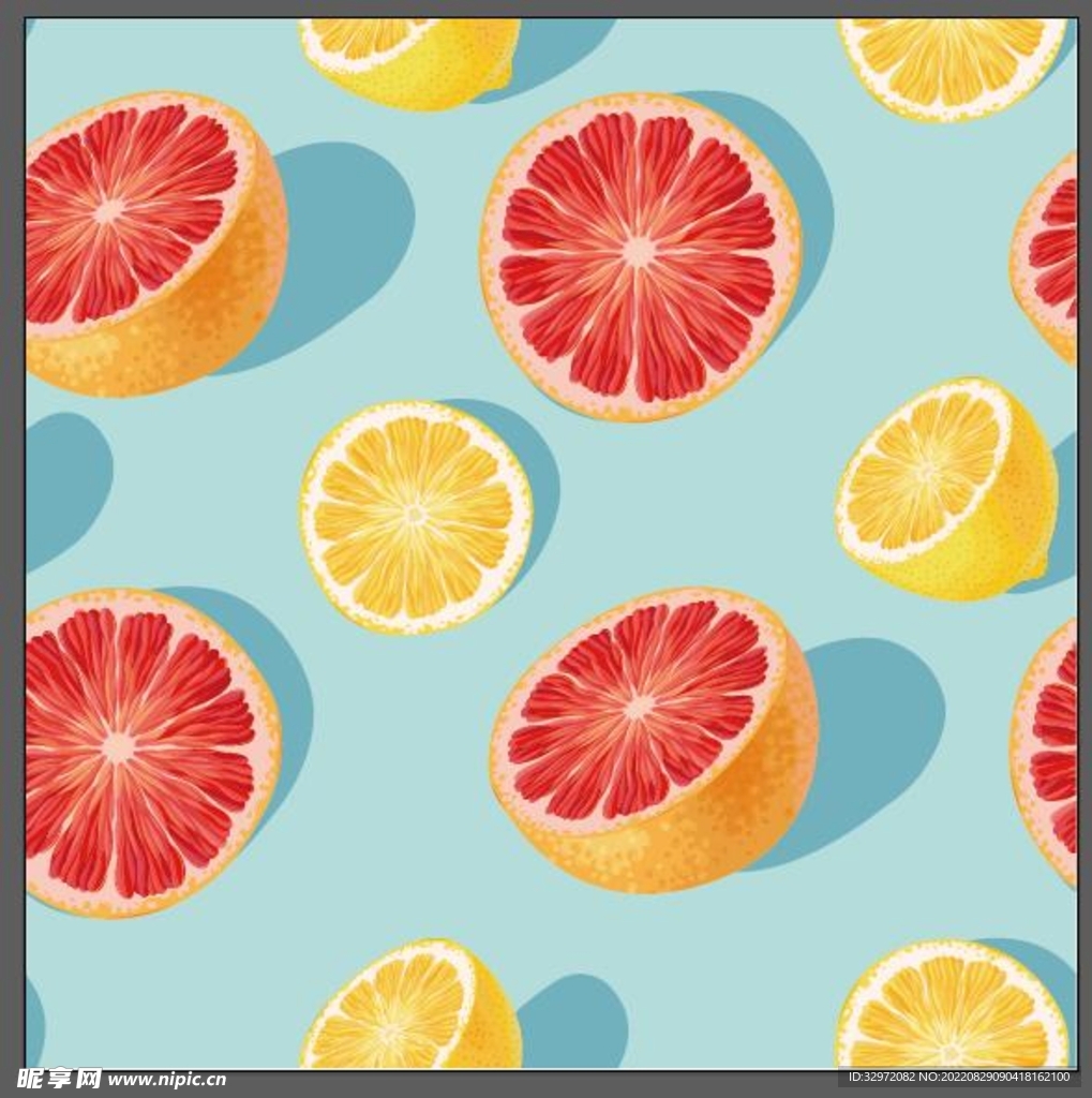 柠檬橘子橙无缝背景