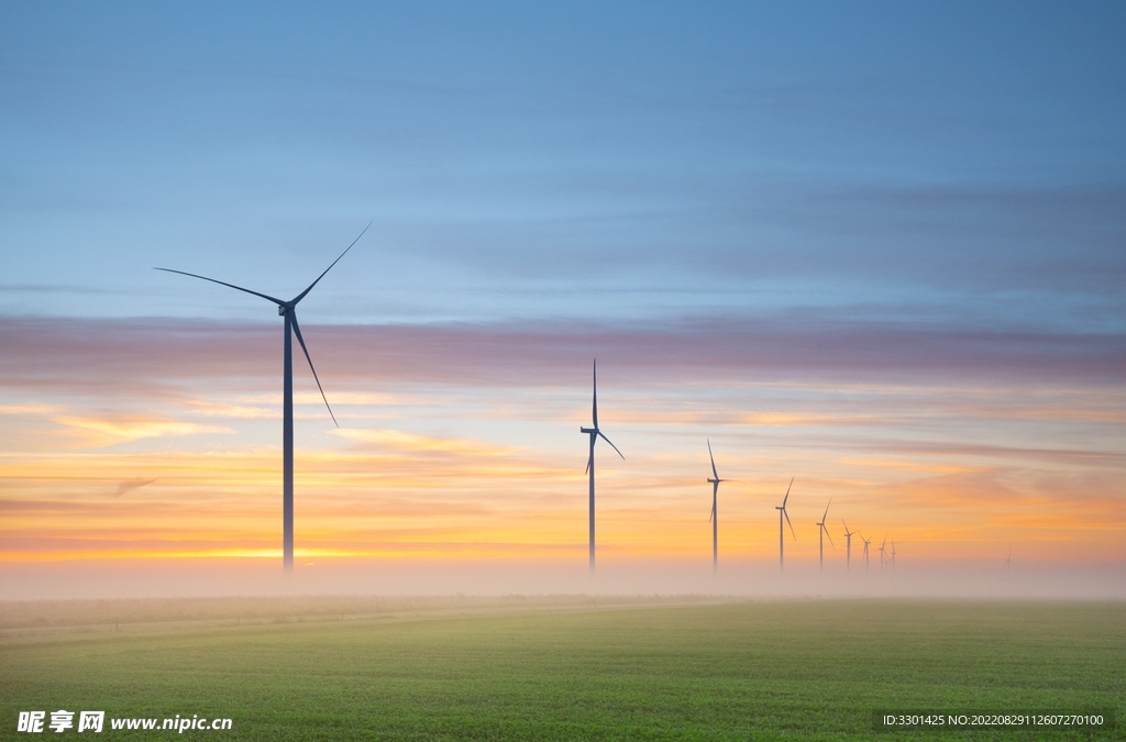 风电场日出