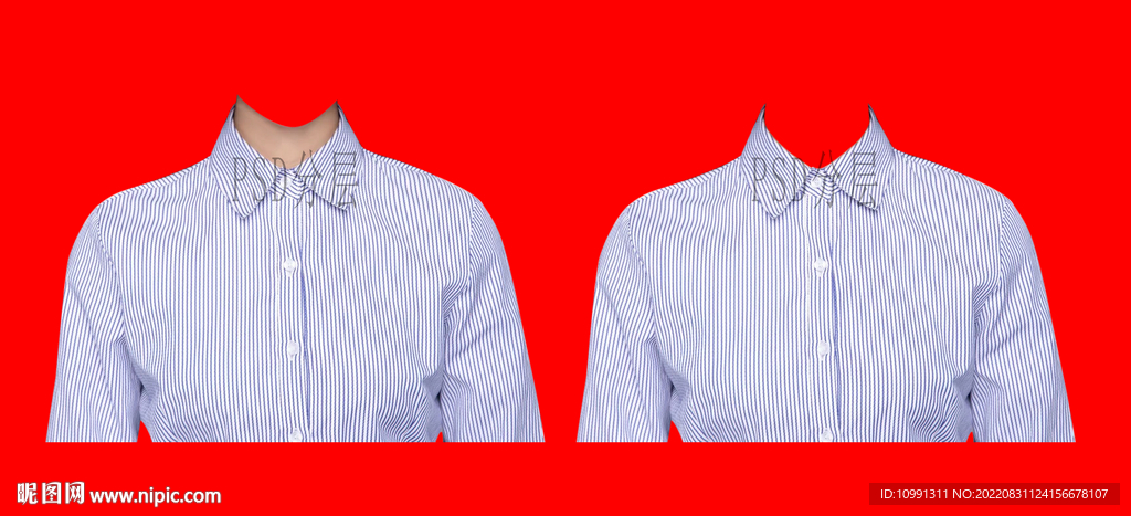 女浅蓝色休闲衬衫psd