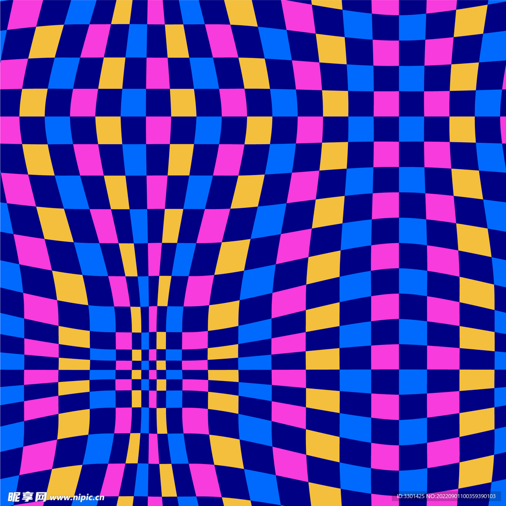 炫彩视觉棋盘图案设计