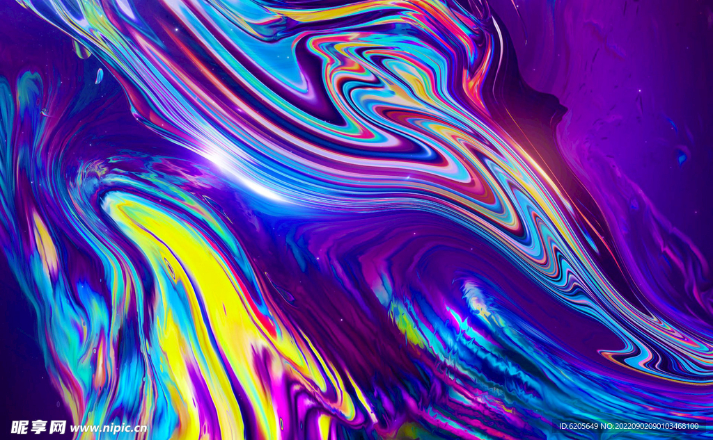 炫彩流体酸性艺术背景