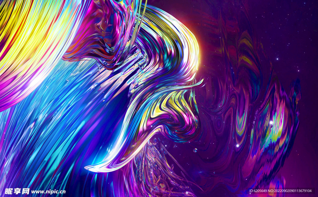 炫彩流体酸性艺术背景