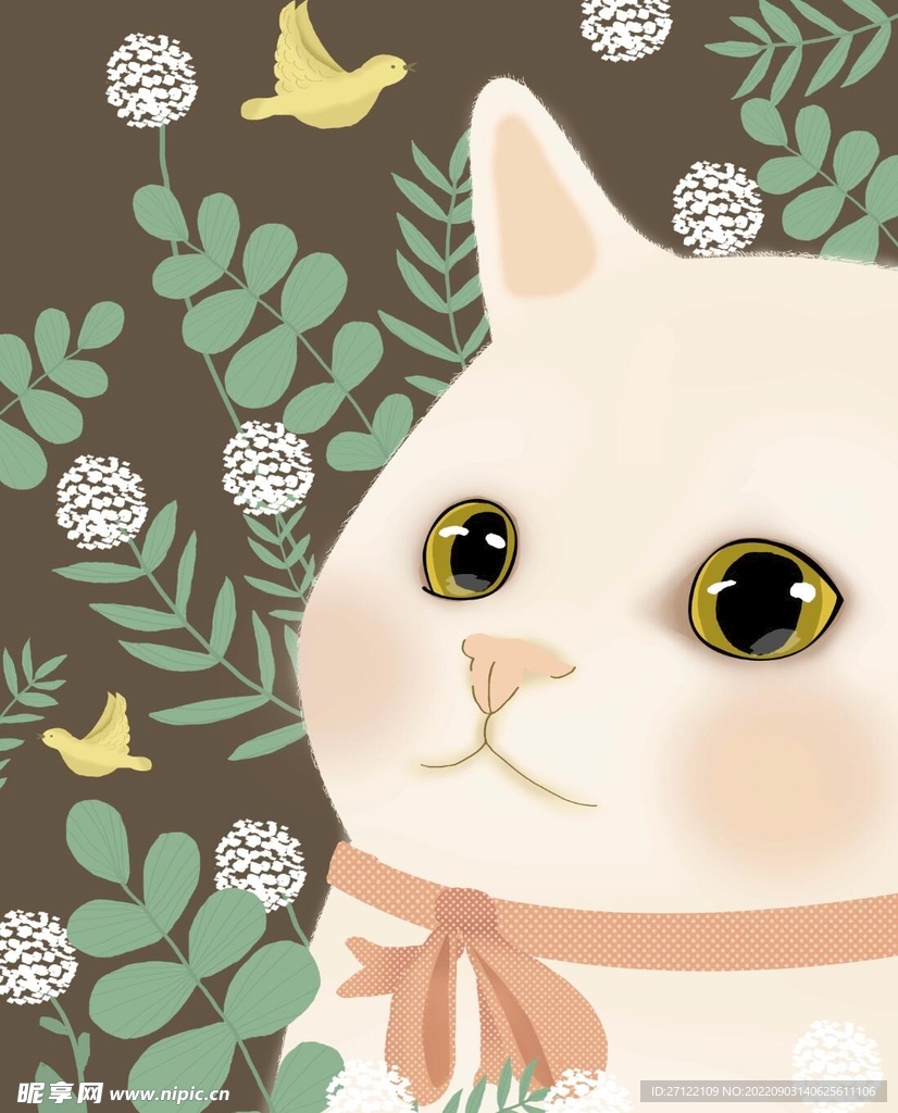 手绘精致猫咪