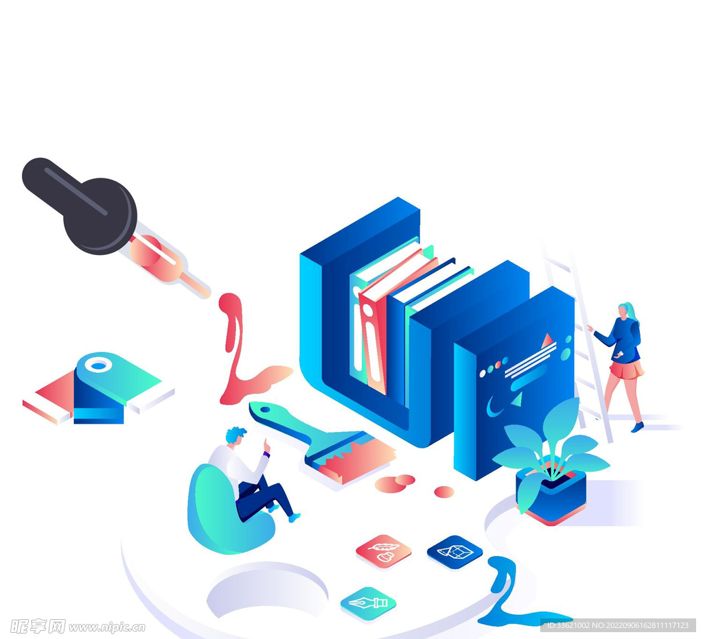 科技扁平插画 卡通3D 商务 