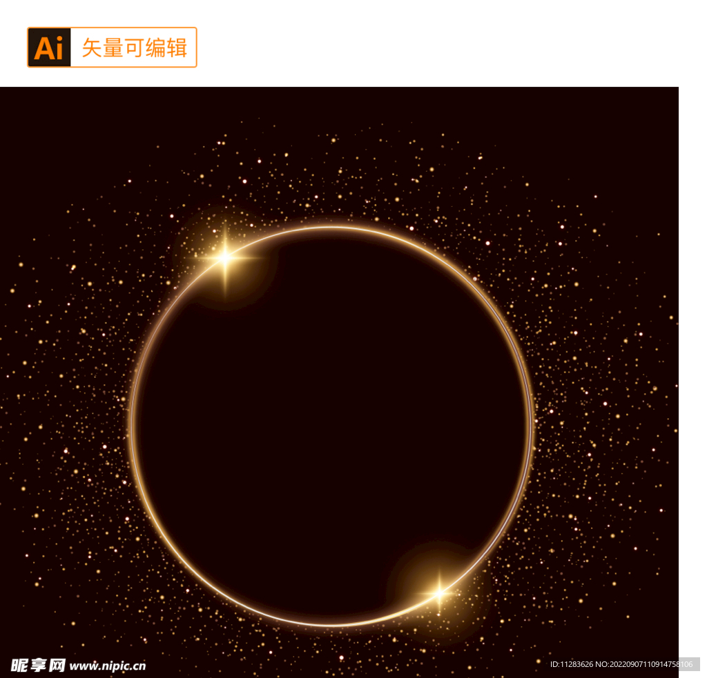 金色圆形边框