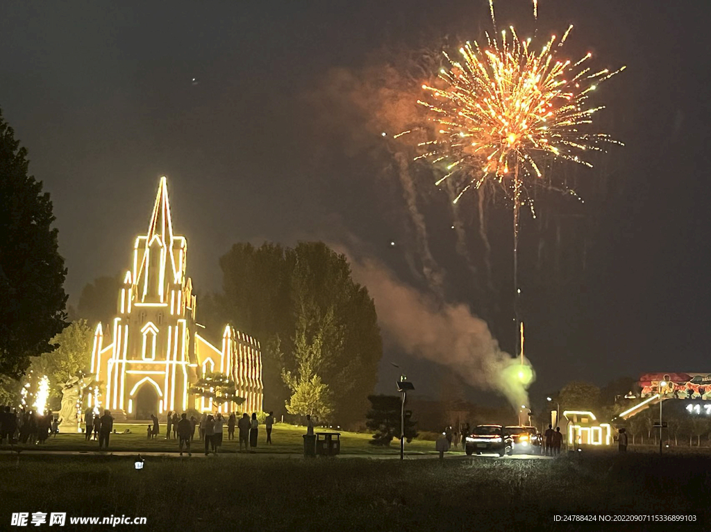 烟花夜景