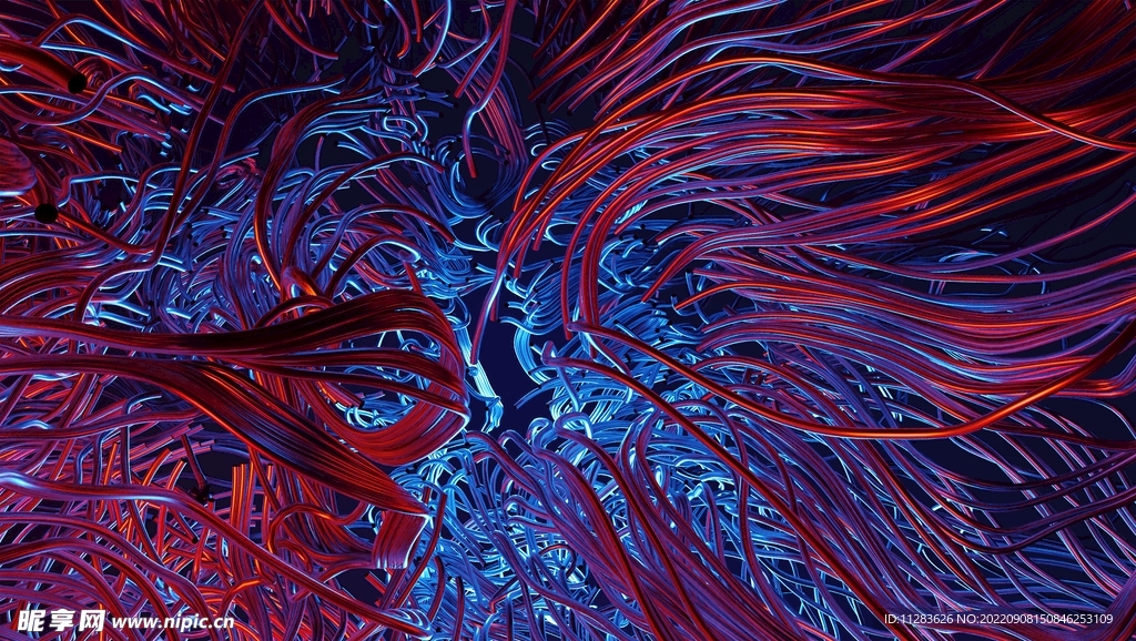 拖尾线条3D渲染艺术