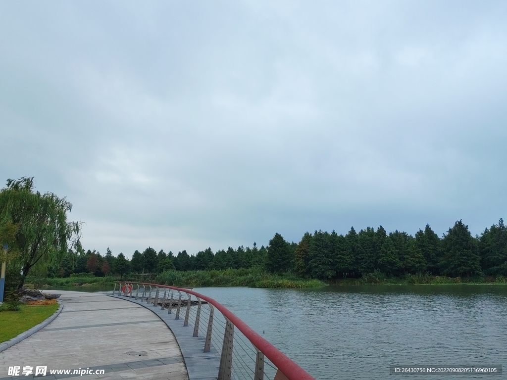 湿地公园观光步道风光