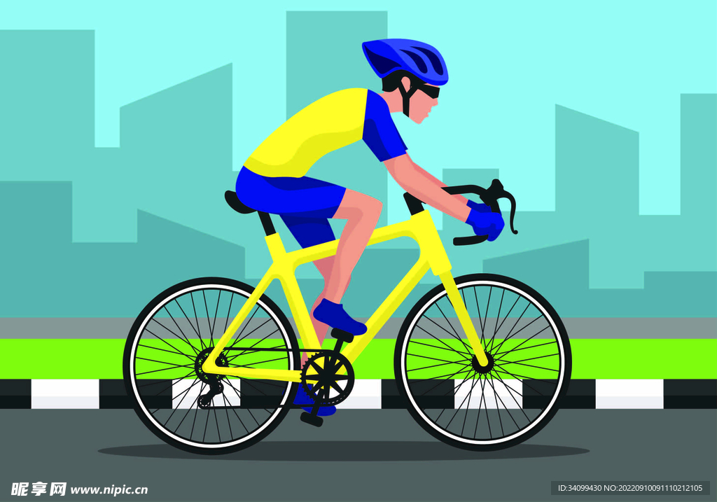 ai矢量卡通骑行