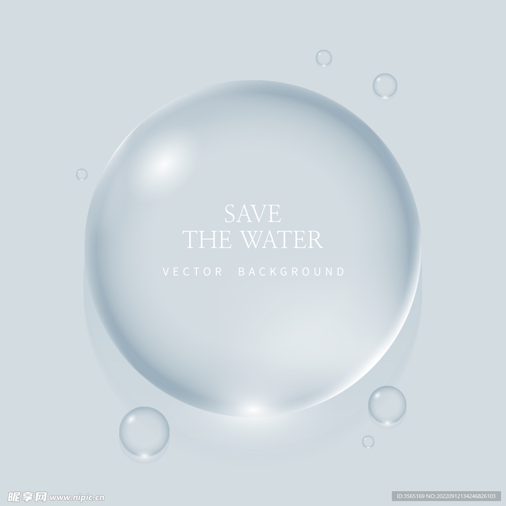 圆形透明水滴矢量EPS素材