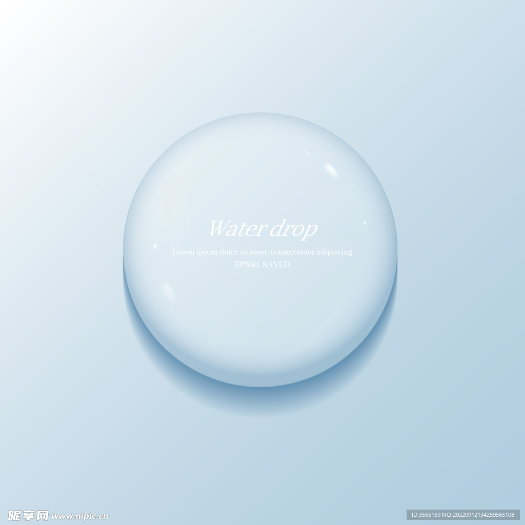 圆形透明水滴矢量EPS素材