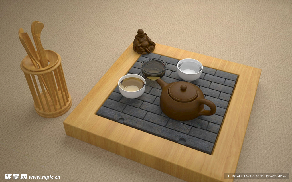 C4D模型功夫茶具