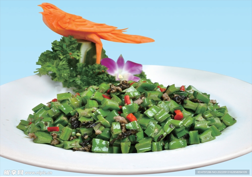 豆角炒肉沫