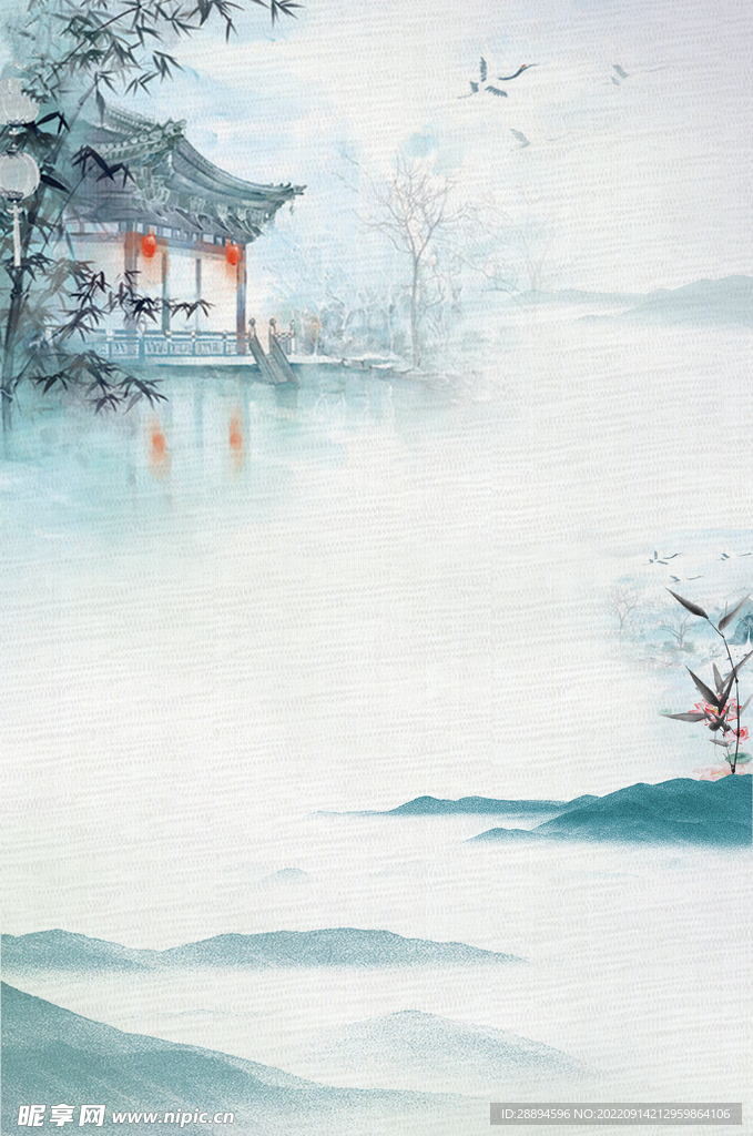 水墨山水中国风底纹背景