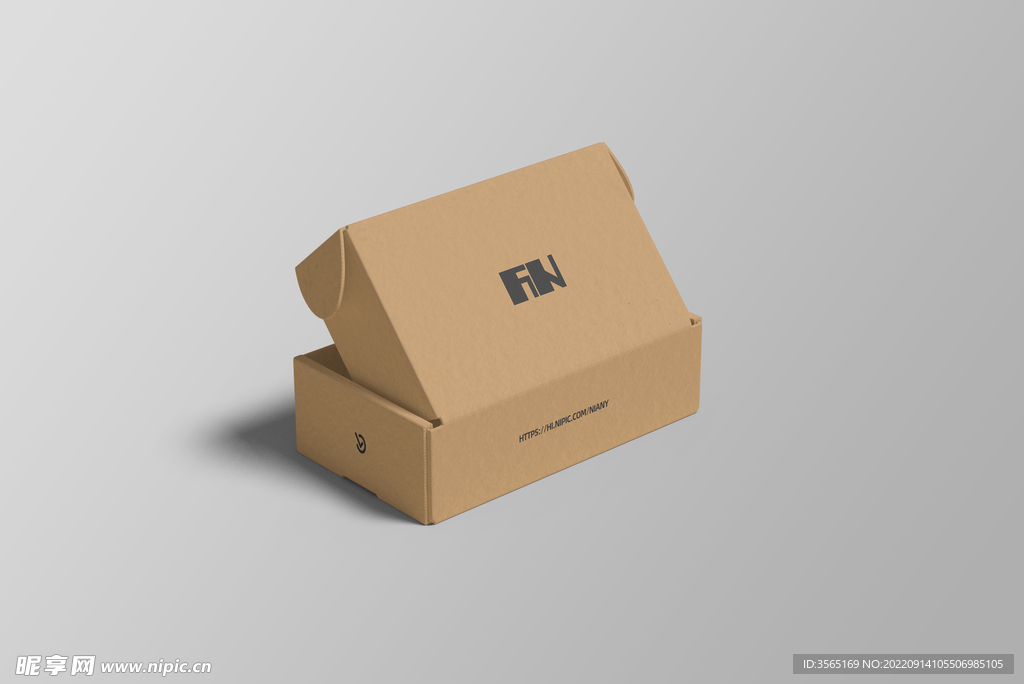 瓦楞纸飞机盒纸盒PSD样机