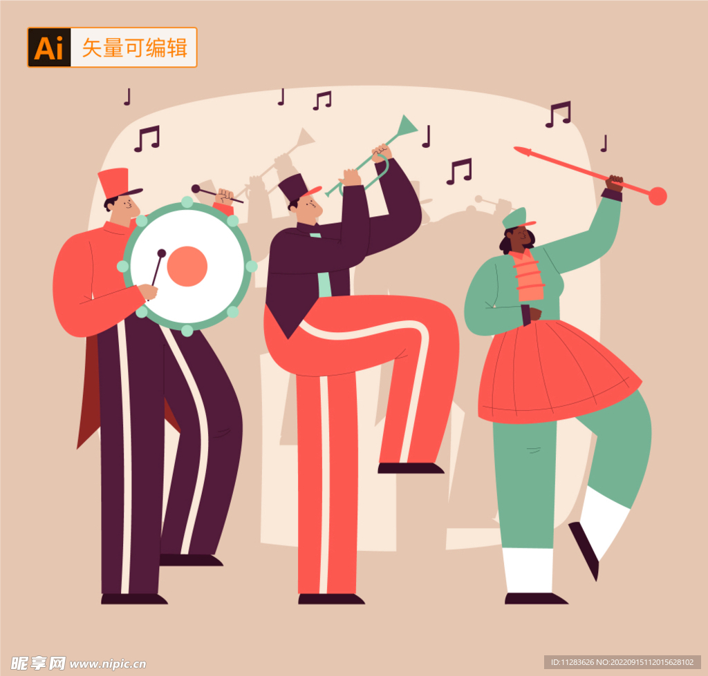 演奏的人素材